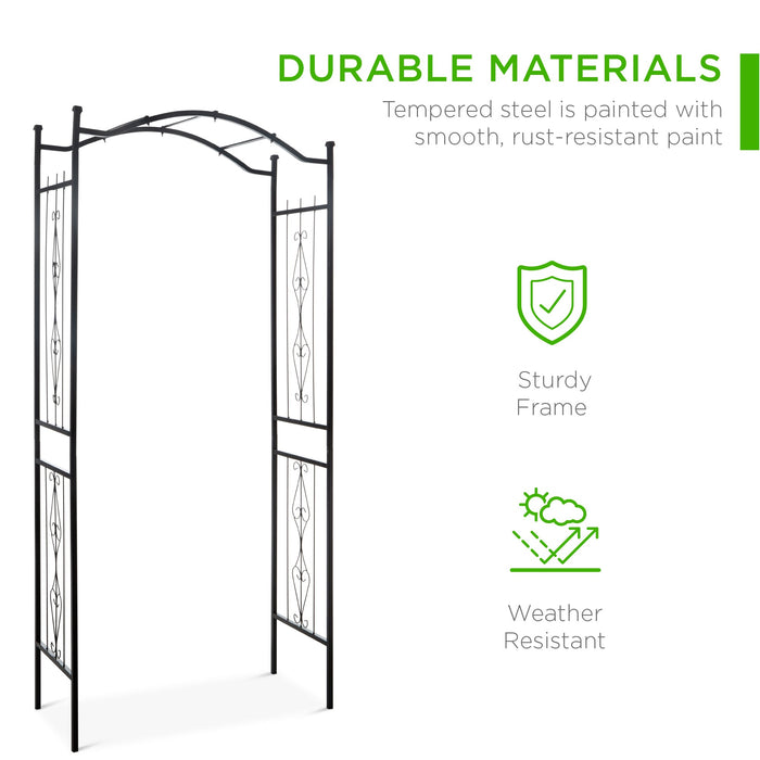 Arche de jardin en acier pour plantes grimpantes - 92 po