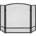 3-Panel Simple Steel Mesh Fireplace Screen w/ Worn Finish - 47.5x27.25in