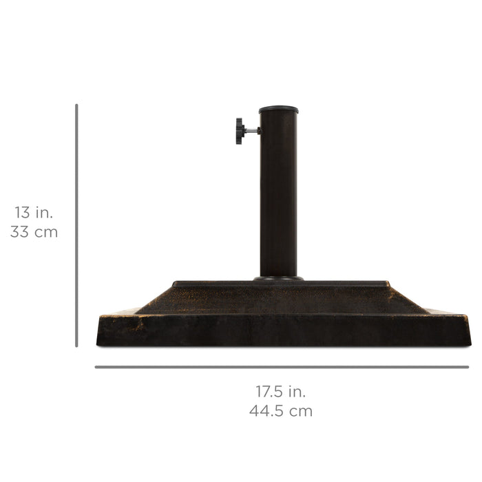 Base de parasol carrée en acier de 26 lb, motif tressé