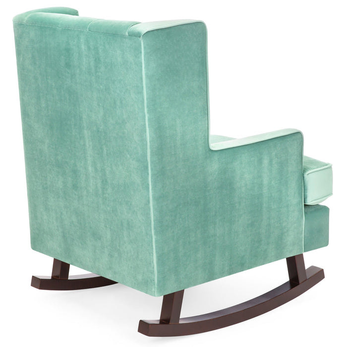 Tufted Upholstered Wingback Rocking Chair