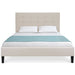 Upholstered Twin Platform Bed w/ Tufted Headboard, Wood Slats