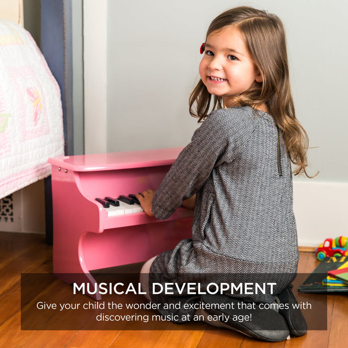 Mini piano en bois à 25 touches pour enfants avec autocollants de notes clés et livre de musique