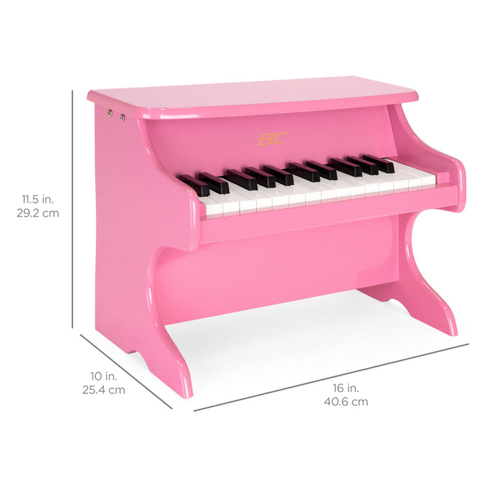 Mini piano en bois à 25 touches pour enfants avec autocollants de notes clés et livre de musique