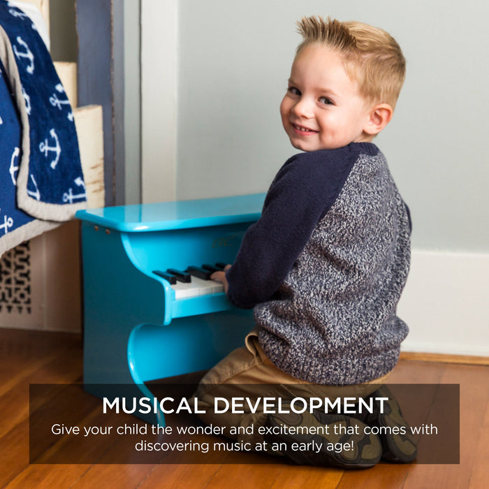 Mini piano en bois à 25 touches pour enfants avec autocollants de notes clés et livre de musique