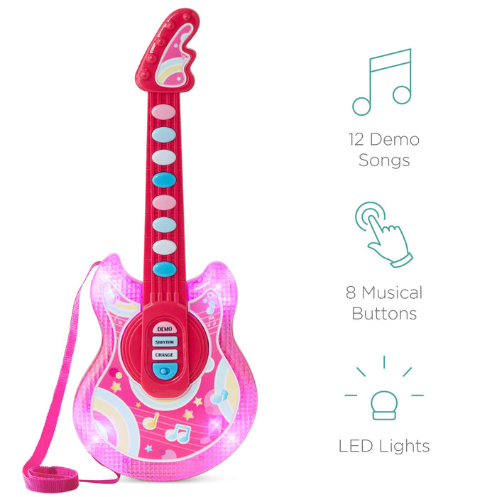 Jouet de guitare pour enfants avec microphone et support - 19 pouces