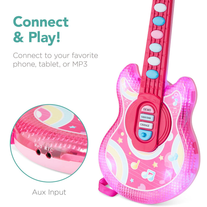 Jouet de guitare pour enfants avec microphone et support - 19 pouces