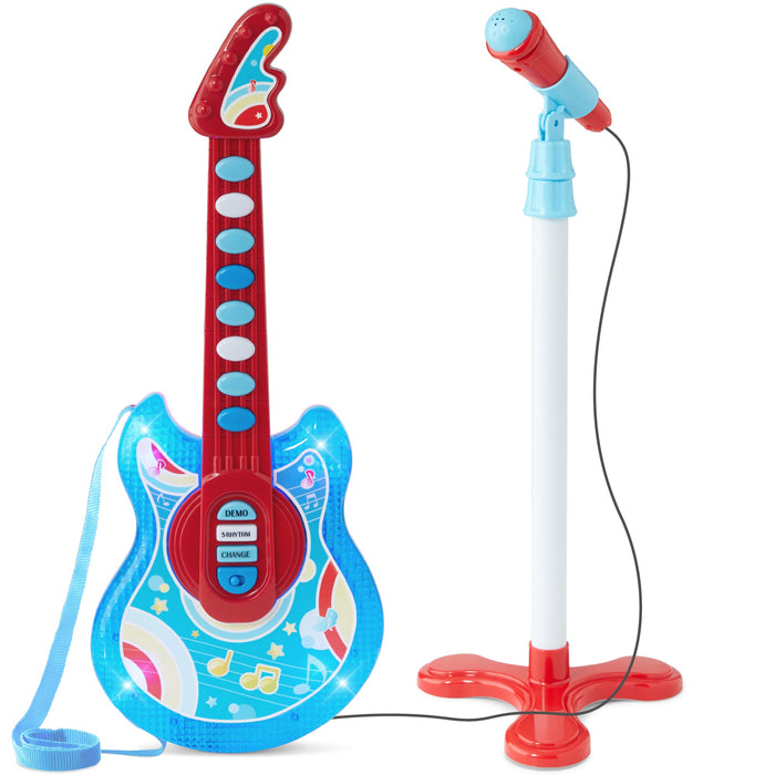 Jouet de guitare pour enfants avec microphone et support - 19 pouces