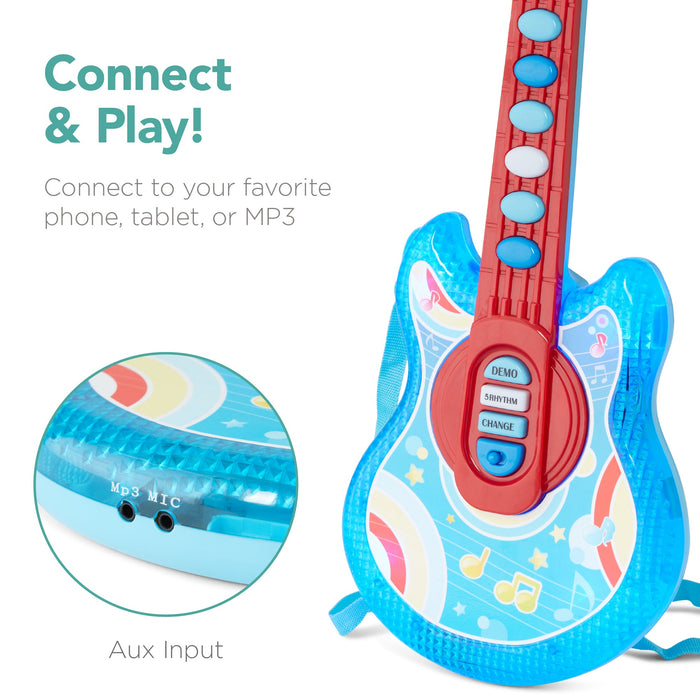 Jouet de guitare pour enfants avec microphone et support - 19 pouces