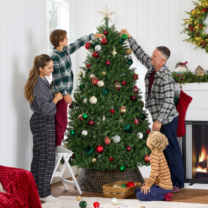 Sapin de Noël artificiel Douglas à charnière avec support en métal