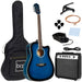 Beginner Acoustic Electric Cutaway Guitar Set w/ Case, Strap - 41in