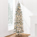 Pre-Lit Snow Flocked Artificial Pencil Christmas Tree