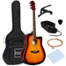 Full Size Beginner Acoustic Guitar Set with Case, Strap, Capo - 41in