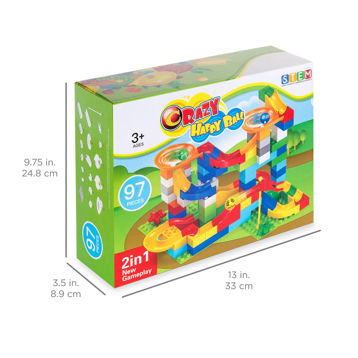 Jeu de puzzle de 97 pièces pour enfants : créez votre propre labyrinthe de billes sur circuit de course