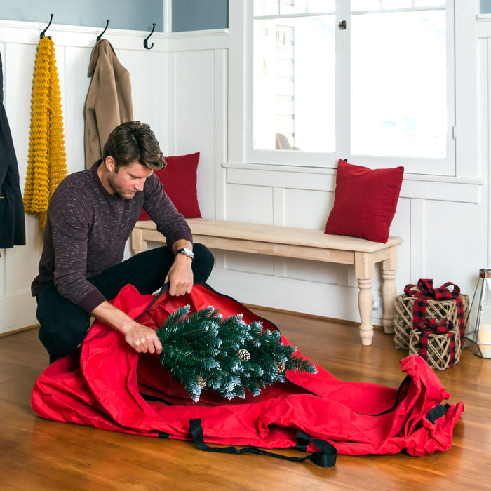 Sac de rangement à roulettes pour sapin de Noël de 9 pieds avec roulettes et poignée