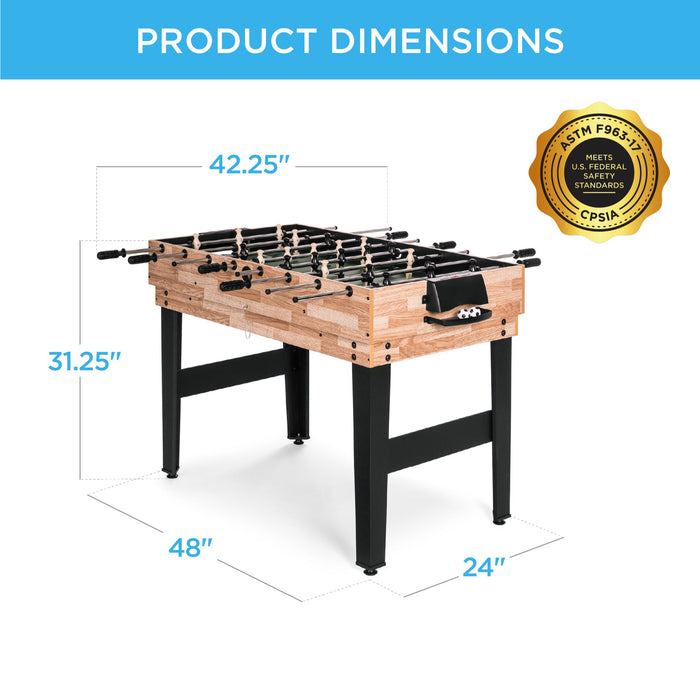 Ensemble de table de jeu 10 en 1 avec billard, baby-foot, ping-pong et échecs - 2 x 4 pieds