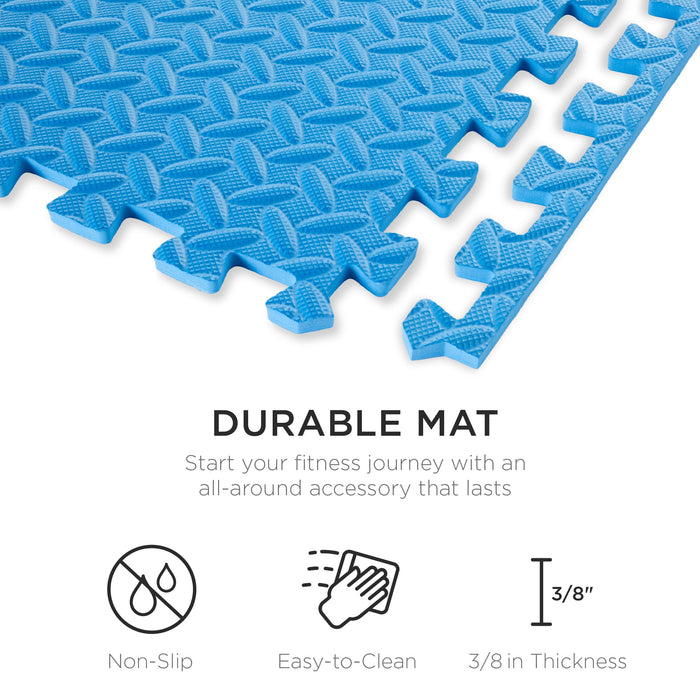 Multipurpose Foam Tiles Customizable Floor Mat w/ Removable Edges