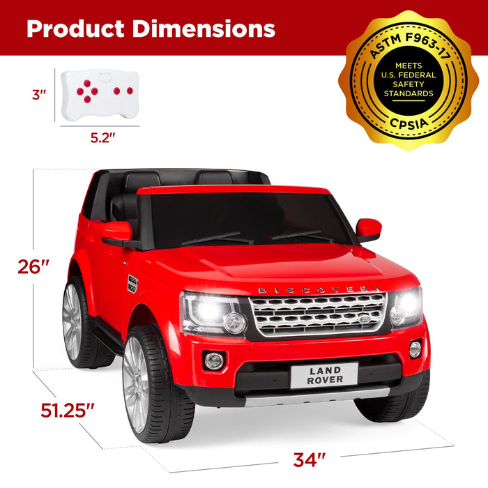 Véhicule porteur Land Rover 12 V 2 places sous licence avec télécommande parentale