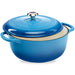 Cast-Iron Dutch Oven Kitchen Cookware w/ Enamel, Handles - 6qt