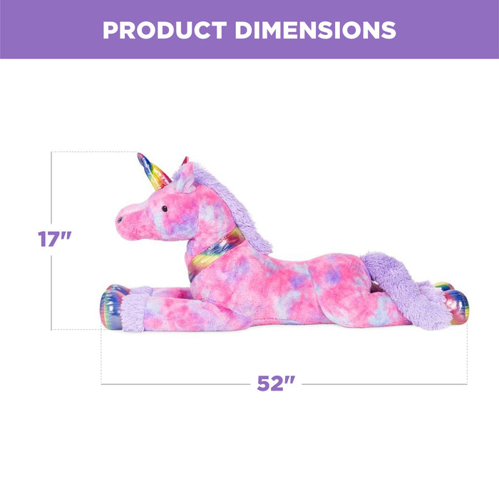 Peluche licorne arc-en-ciel extra large grandeur nature pour enfants avec fourrure douce