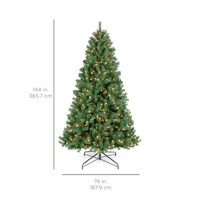 Pre-Lit Instant No Fluff Artificial Spruce Christmas Tree w/ Memory Branches