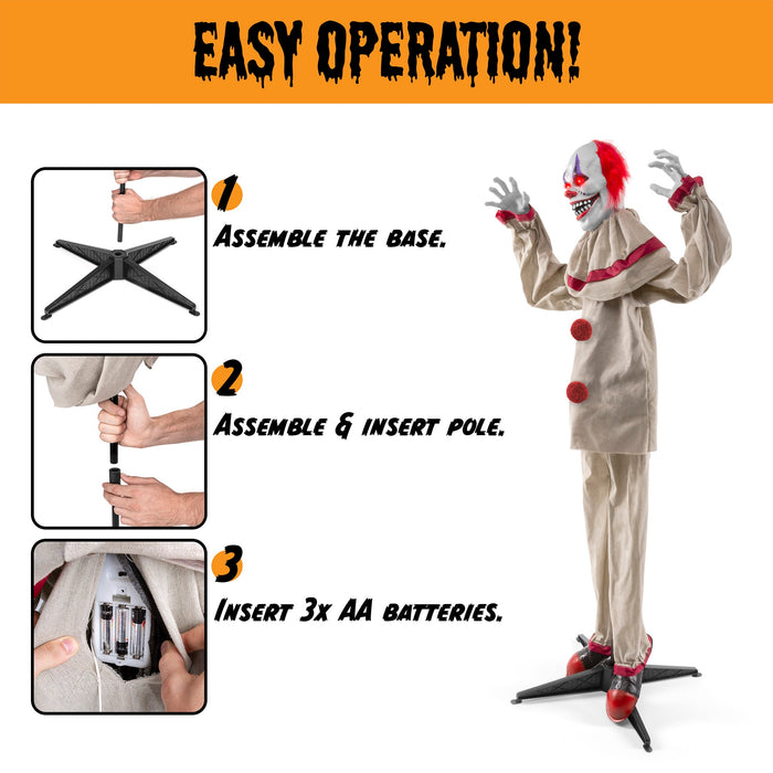 Scary Harry le clown tueur animatronique activé par le mouvement accessoire d'Halloween