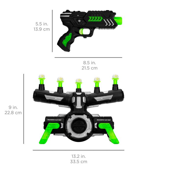 Glow-in-the-Dark Floating Target & Blaster Set w/ 24 Darts, 20 Targets