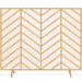 Single Panel Iron Chevron Fireplace Screen w/ Antique Finish - 38x31in