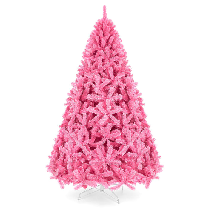 Pink Artificial Fir Christmas Tree w/ Foldable Stand