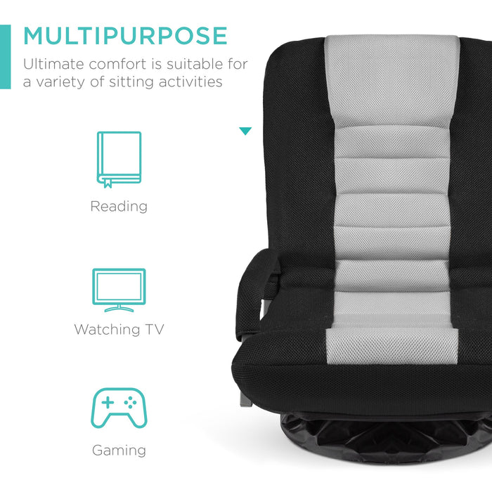 Gaming Floor Chair w/ 360-Degree Swivel, Armrest, Adjustable Backrest