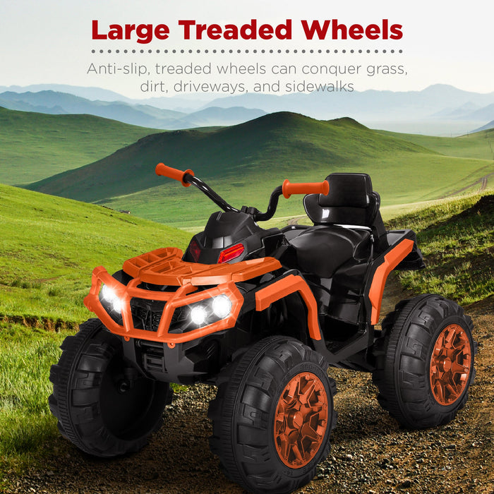 12V Kids Ride-On 4-Wheeler Quad ATV Car w/ 3.7mph Max, Bluetooth, Headlights