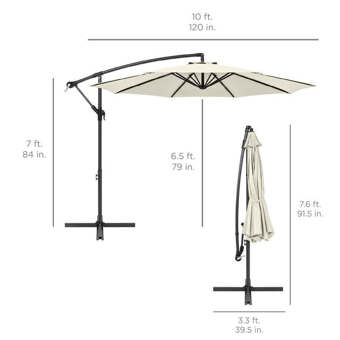 Parasol de terrasse suspendu décalé - 10 pieds