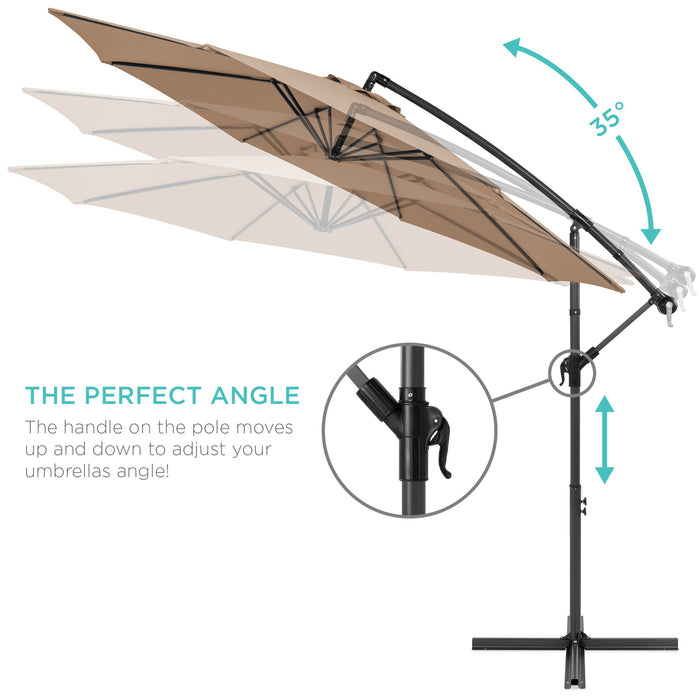 Parasol de terrasse suspendu décalé - 10 pieds