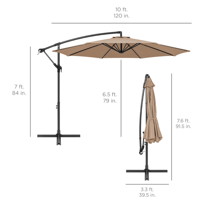 Parasol de terrasse suspendu décalé - 10 pieds