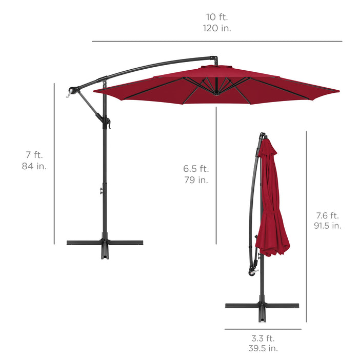 Parasol de terrasse suspendu décalé - 10 pieds