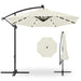 Solar LED Offset Hanging Patio Umbrella w/ Crank Tilt Adjustment - 10ft