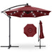 Solar LED Offset Hanging Patio Umbrella w/ Crank Tilt Adjustment - 10ft