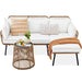 Rope Woven Sectional, L-Shape Sofa Set w/ Detachable Lounger, Table