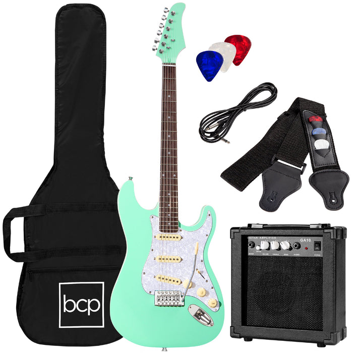 Beginner Electric Guitar Kit w/ Case, 10W Amp, Tremolo Bar - 39in