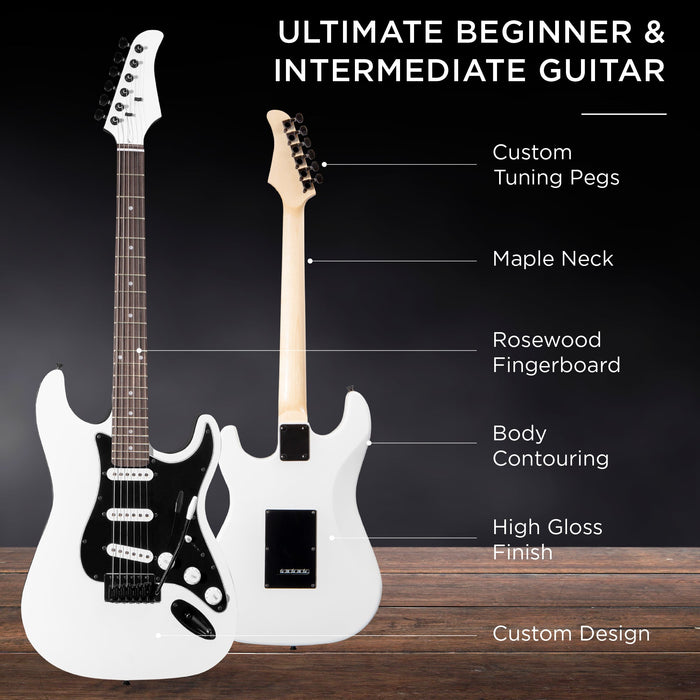 Beginner Electric Guitar Kit w/ Case, 10W Amp, Tremolo Bar - 39in