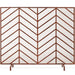 Single Panel Iron Chevron Fireplace Screen w/ Antique Finish - 38x31in