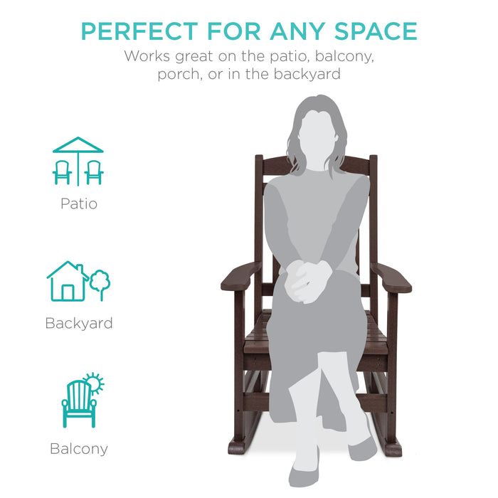 Chaise à bascule pour porche intérieur et extérieur toutes saisons avec capacité de poids de 300 lb