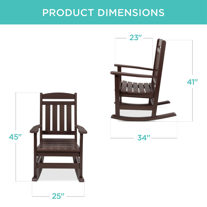 Chaise à bascule pour porche intérieur et extérieur toutes saisons avec capacité de poids de 300 lb