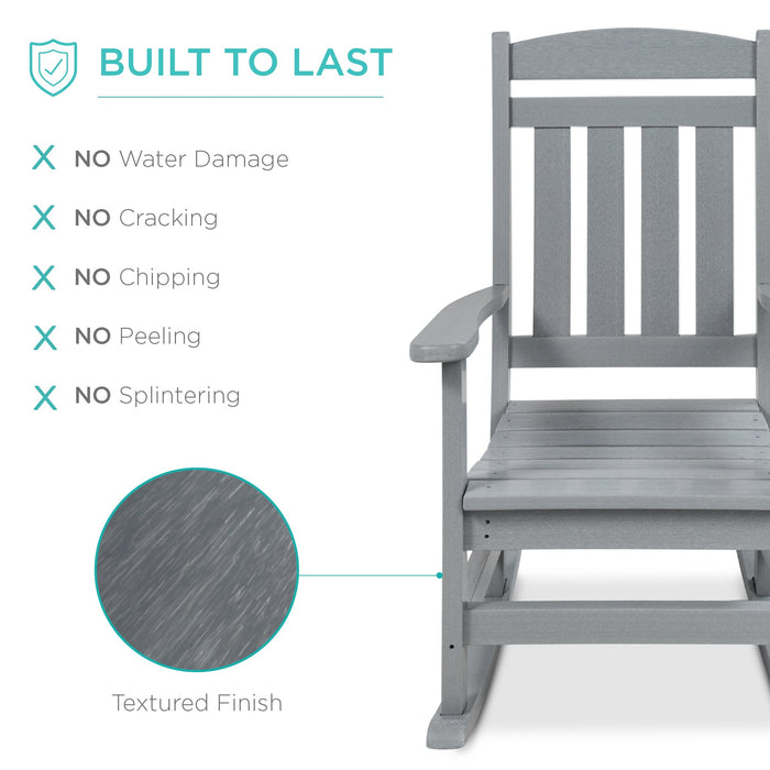 Chaise à bascule pour porche intérieur et extérieur toutes saisons avec capacité de poids de 300 lb