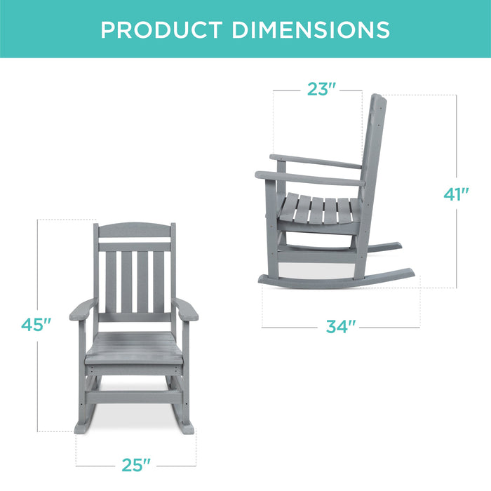 Chaise à bascule pour porche intérieur et extérieur toutes saisons avec capacité de poids de 300 lb