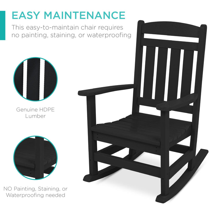 Chaise à bascule pour porche intérieur et extérieur toutes saisons avec capacité de poids de 300 lb