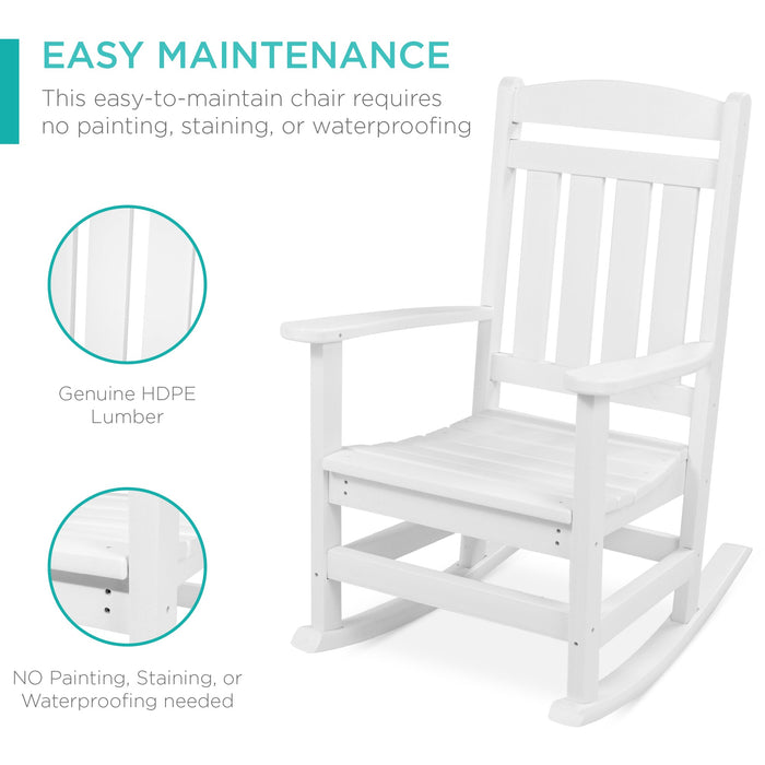 Chaise à bascule pour porche intérieur et extérieur toutes saisons avec capacité de poids de 300 lb