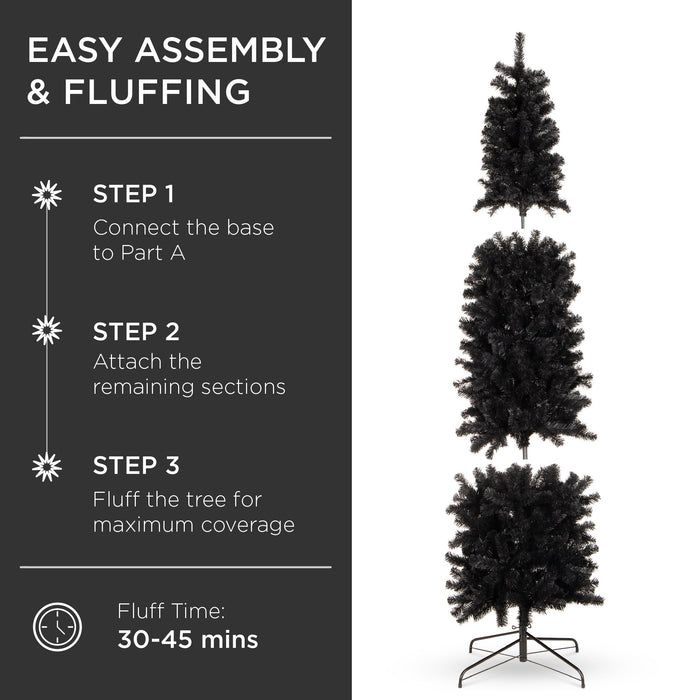 Sapin de Noël artificiel noir en forme de crayon