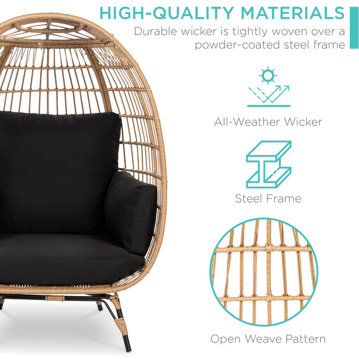 Wicker Egg Chair Oversized Indoor Outdoor Patio Lounger