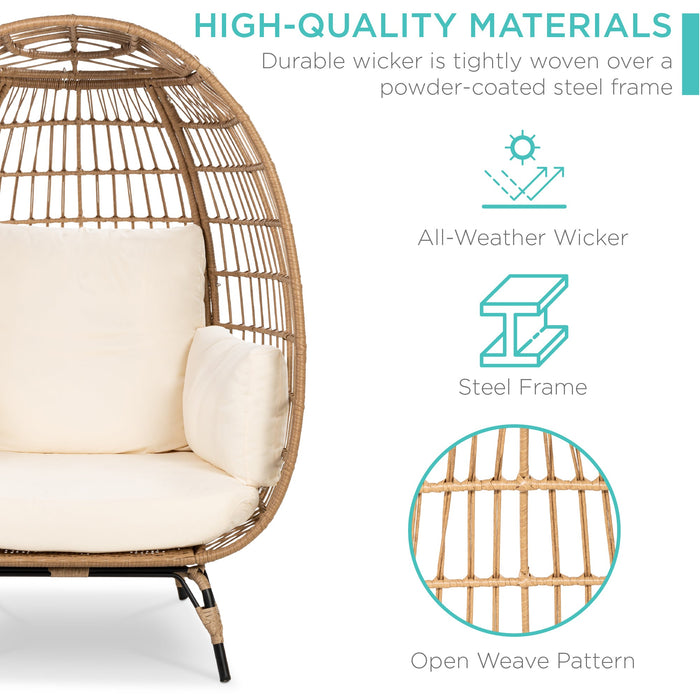 Wicker Egg Chair Oversized Indoor Outdoor Patio Lounger