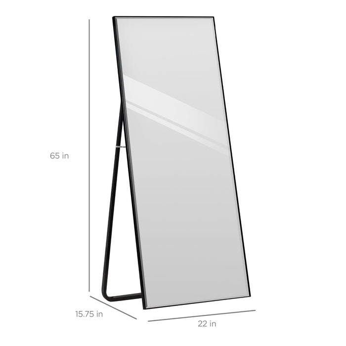 Large Full Length Mirror, Wall Hanging & Leaning Floor Mirror - 65x22in